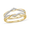 Thumbnail Image 1 of 0.23 CT. T.W. Diamond Crossover Chevron Solitaire Enhancer in 14K Gold