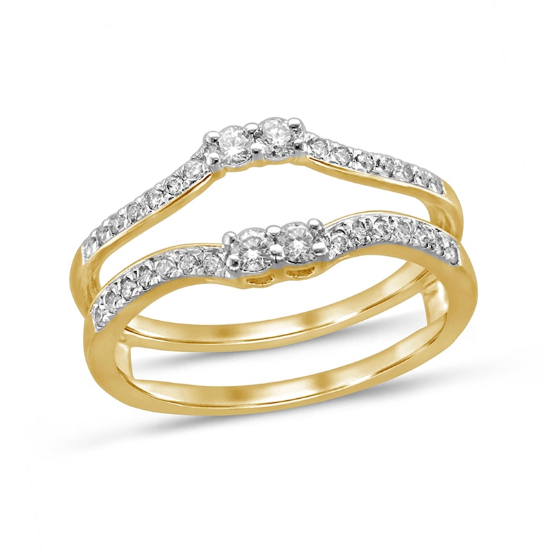 Main Image 1 of 0.29 CT. T.W. Diamond Contour Solitaire Enhancer in 14K Gold