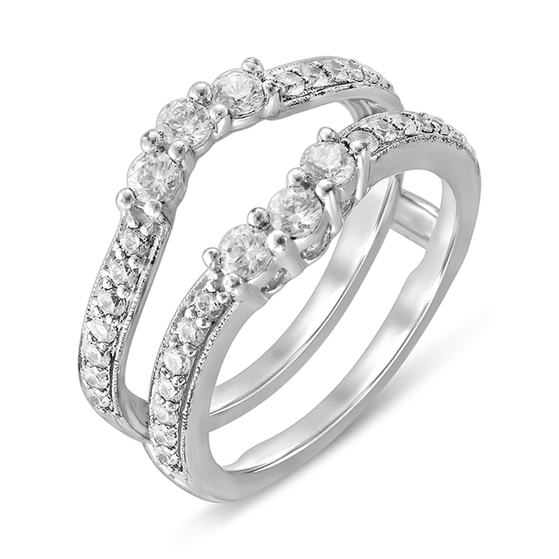 Main Image 3 of 0.69 CT. T.W. Diamond Vintage-Style Solitaire Enhancer in 14K White Gold