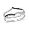 Thumbnail Image 0 of 0.12 CT. T.W. Black and White Diamond Chevron Solitaire Enhancer in 10K White Gold