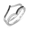 0.12 CT. T.W. Black and White Diamond Chevron Solitaire Enhancer in 10K White Gold