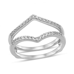 0.18 CT. T.W. Diamond Chevron Solitaire Enhancer in 10K White Gold