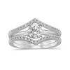 Thumbnail Image 3 of 0.18 CT. T.W. Diamond Chevron Solitaire Enhancer in 10K White Gold