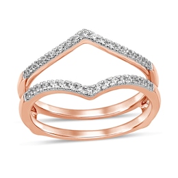 0.18 CT. T.W. Diamond Chevron Solitaire Enhancer in 10K Rose Gold