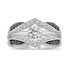 Thumbnail Image 4 of 0.29 CT. T.W. Enhanced Black and White Diamond Vintage-Style Solitaire Enhancer in 14K White Gold