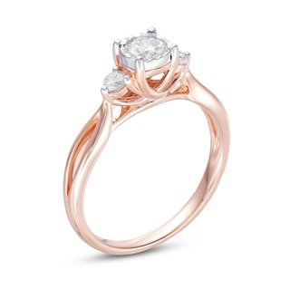0.50 CT. T.W. Diamond Past Present Future® Split Shank Engagement Ring ...