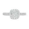 Thumbnail Image 3 of 0.25 CT. T.W. Diamond Double Cushion Frame Promise Ring in 10K White Gold