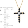 Thumbnail Image 3 of Blue Sapphire and 0.05 CT. Diamond Cross Pendant in 10K Gold