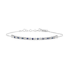 Thumbnail Image 0 of Blue Sapphire and Diamond Accent Alternating Bar Bracelet in 10K White Gold - 7.25"