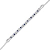 Blue Sapphire and Diamond Accent Alternating Bar Bracelet in 10K White Gold - 7.25"