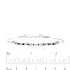 Blue Sapphire and Diamond Accent Alternating Bar Bracelet in 10K White Gold - 7.25"