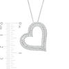 0.95 CT. T.W. Diamond Double Row Tilted Heart Pendant in 10K Gold