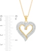 Thumbnail Image 3 of 0.45 CT. T.W. Diamond Double Row Curly Heart Pendant in 10K Gold