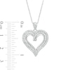 Thumbnail Image 3 of 0.45 CT. T.W. Diamond Double Row Curly Heart Pendant in 10K White Gold