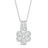 Thumbnail Image 0 of 0.95 CT. T.W. Composite Diamond Flower Frame Drop Pendant in 10K White Gold