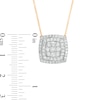 Thumbnail Image 3 of 0.95 CT. T.W. Composite Diamond Double Cushion Frame Necklace in 10K Gold