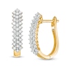 Thumbnail Image 0 of 0.95 CT. T.W. Diamond Shadow Hoop Earrings in 10K Gold