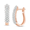 Thumbnail Image 0 of 0.95 CT. T.W. Diamond Shadow Hoop Earrings in 10K Rose Gold