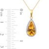 Thumbnail Image 3 of Pear-Shaped Citrine and 0.10 CT. T.W. Diamond Frame Pendant in 10K Gold