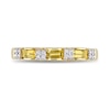 Thumbnail Image 4 of Baguette Citrine and 0.07 CT. T.W. Diamond Quad Alternating Ring in 10K Gold