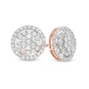 Thumbnail Image 0 of 0.95 CT. T.W. Multi-Diamond Frame Stud Earrings in 10K Rose Gold