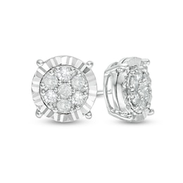 0.45 CT. T.W. Composite Diamond Solitaire Illusion Stud Earrings in 10K White Gold