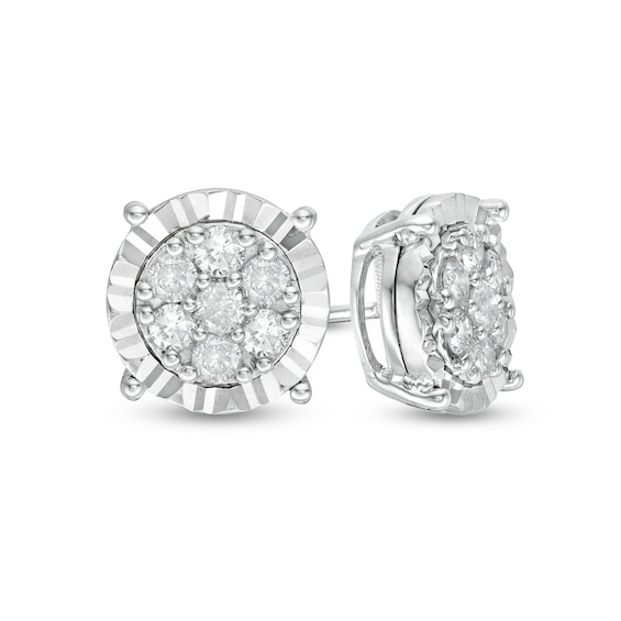 0.45 CT. T.W. Composite Diamond Solitaire Illusion Stud Earrings in 10K Gold