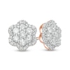 0.95 CT. T.W. Composite Diamond Flower Frame Stud Earrings in 10K Rose Gold