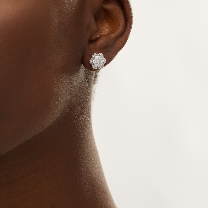 0.95 CT. T.W. Composite Diamond Flower Frame Stud Earrings in 10K Rose Gold|Peoples Jewellers
