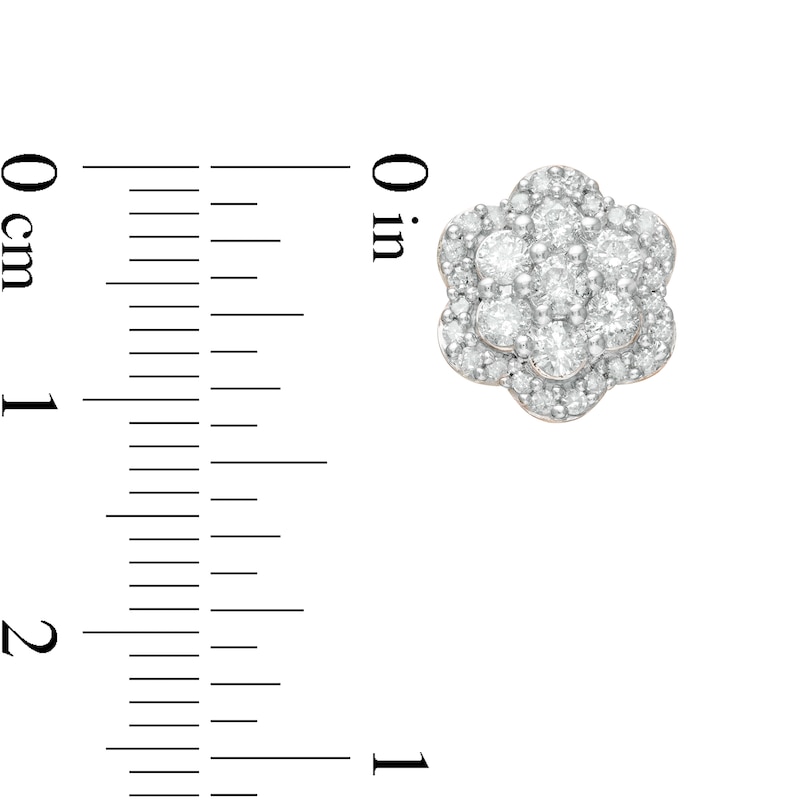 0.95 CT. T.W. Composite Diamond Flower Frame Stud Earrings in 10K Rose Gold|Peoples Jewellers