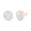 Thumbnail Image 0 of 0.95 CT. T.W. Composite Diamond Triple Frame Stud Earrings in 10K Rose Gold