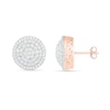 Thumbnail Image 2 of 0.95 CT. T.W. Composite Diamond Triple Frame Stud Earrings in 10K Rose Gold