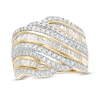 1.45 CT. T.W. Diamond Multi-Row Waves Ring in 10K Gold