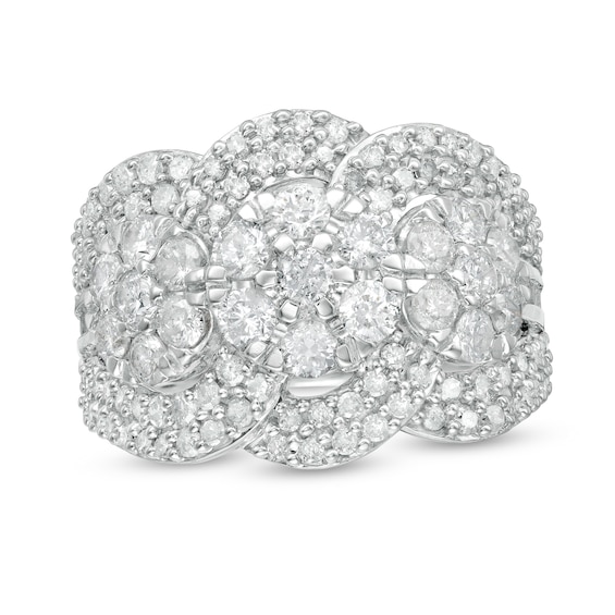 1.95 CT. T.W. Composite Diamond Trio Ring in 10K Gold