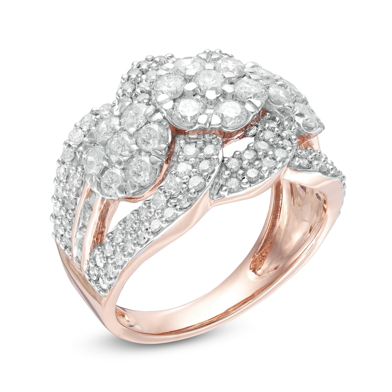 1.95 CT. T.W. Composite Diamond Trio Ring in 10K Rose Gold|Peoples Jewellers