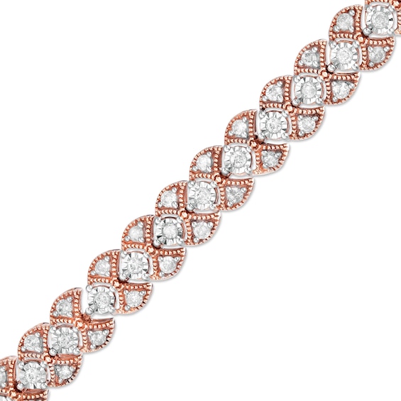 CT. T.W. Diamond Art Deco Vintage-Style Bracelet in 10K Rose Gold