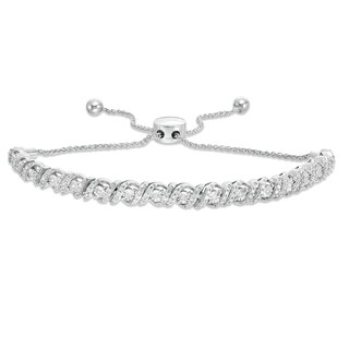 CT. T.W. Diamond Cascading Bolo Bracelet in 10K Gold