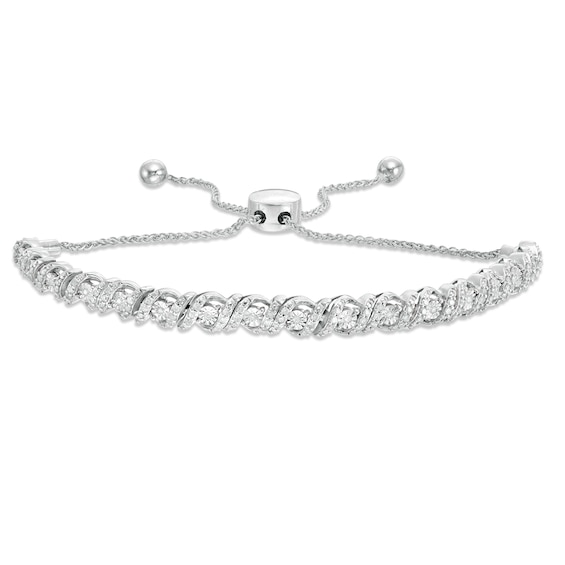 CT. T.W. Diamond Cascading Bolo Bracelet in 10K Gold