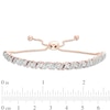 Thumbnail Image 2 of 0.45 CT. T.W. Diamond Cascading Bolo Bracelet in 10K Rose Gold - 9.5"