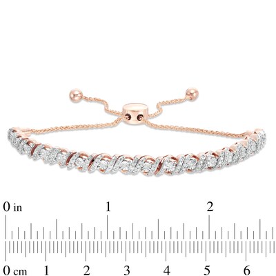 CT. T.W. Diamond Cascading Bolo Bracelet in 10K Rose Gold