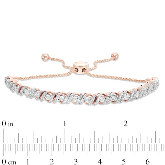 CT. T.W. Diamond Cascading Bolo Bracelet in 10K Rose Gold