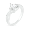 Thumbnail Image 2 of Pear-Shaped Lab-Created White Sapphire Bypass Crossover Shank Ring in Sterling Silver