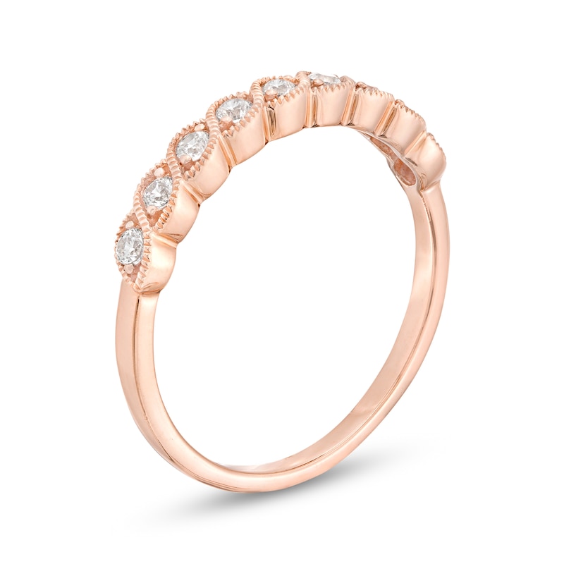 0.18 CT. T.W. Diamond Cascading Vintage-Style Anniversary Band in 10K Rose Gold|Peoples Jewellers