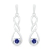 3.1mm Lab-Created Blue Sapphire Solitaire Double Cascading Infinity Drop Earrings in Sterling Silver