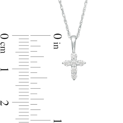 0.15 CT. T.W. Diamond Cross Pendant in 14K White Gold