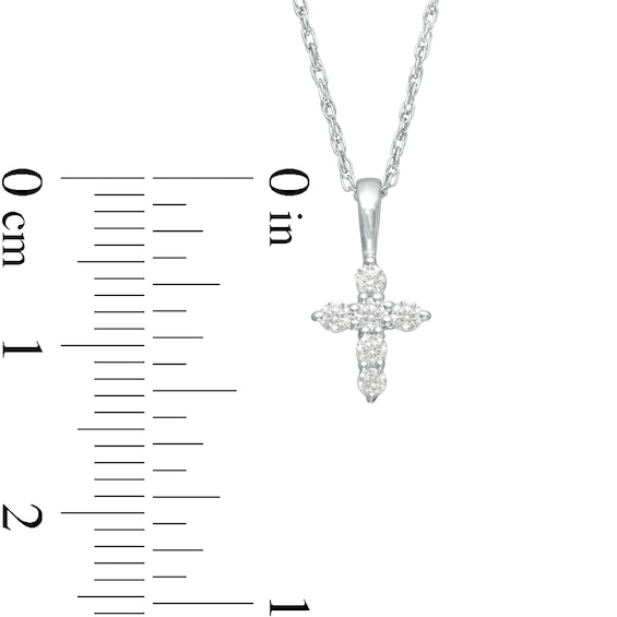 0.15 CT. T.W. Diamond Cross Pendant in 14K White Gold