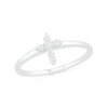 Thumbnail Image 0 of 0.115 CT. T.W. Diamond Cross Ring in 14K White Gold