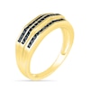 Men's 0.45 CT. T.W. Black Diamond Triple Row Wedding Band in 10K Gold