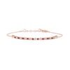 Thumbnail Image 0 of Ruby and Diamond Accent Alternating Bar Bracelet in 10K Rose Gold - 7.25"