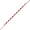 Thumbnail Image 1 of Ruby and Diamond Accent Alternating Bar Bracelet in 10K Rose Gold - 7.25"
